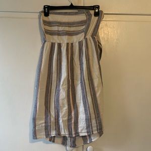 strapless striped dress